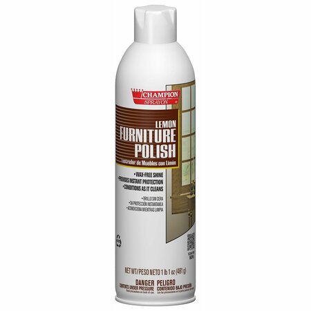 CHASE PRODUCTS Aerosol Furniture Polish 17 oz Lemon Scent, 12PK 438-5136